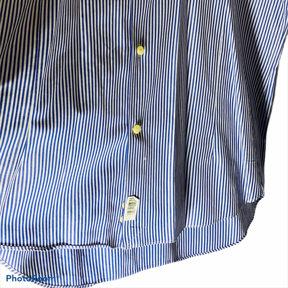 EREDI PISANO**Navy Striped Shirt Size 43 17” - Picture 4 of 7